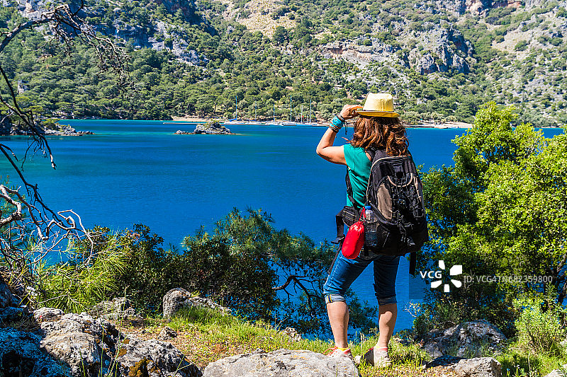 格切克湾的克娄巴特拉浴池，费特希耶/土耳其图片素材