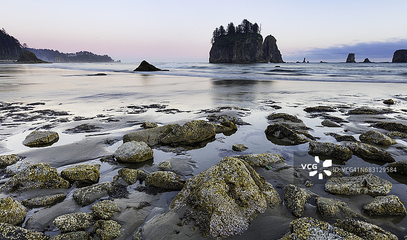 太平洋沿岸的海蚀柱图片素材