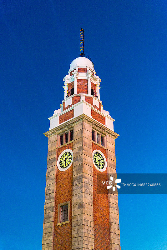 香港九龙尖沙咀钟楼特写图片素材