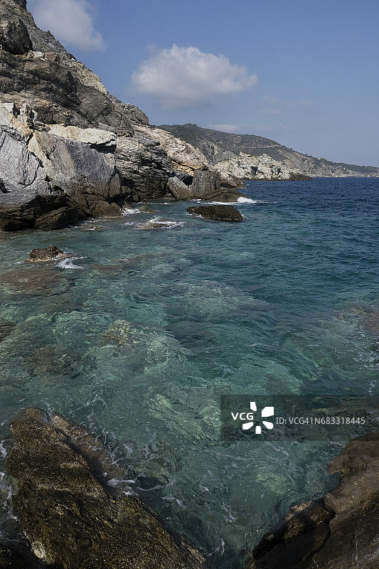 希腊斯科派洛斯岛的碧绿大海图片素材