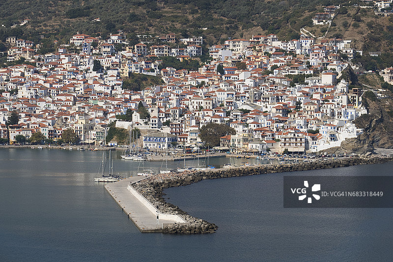 希腊斯基亚索斯岛斯科普洛斯镇图片素材