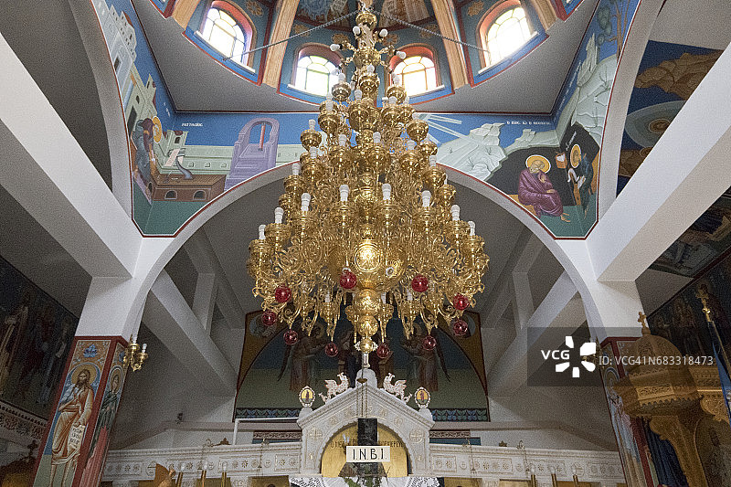 Skopelos岛Agios Nikolaos教堂内部图片素材