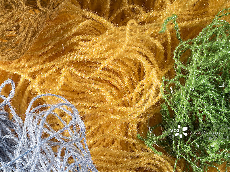 一束黄色羊毛线全画幅图片素材
