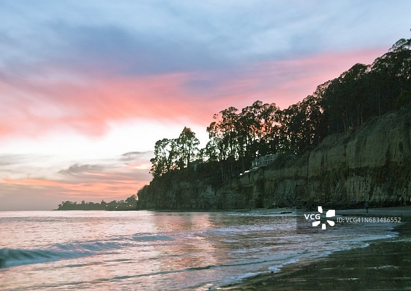 加利福尼亚海岸的绚丽日落图片素材