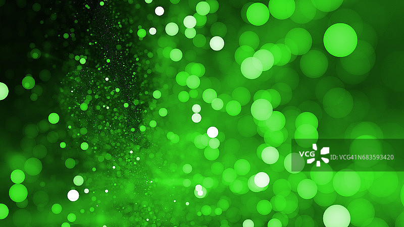 抽象绿色散景闪光喷雾圆圈图片素材