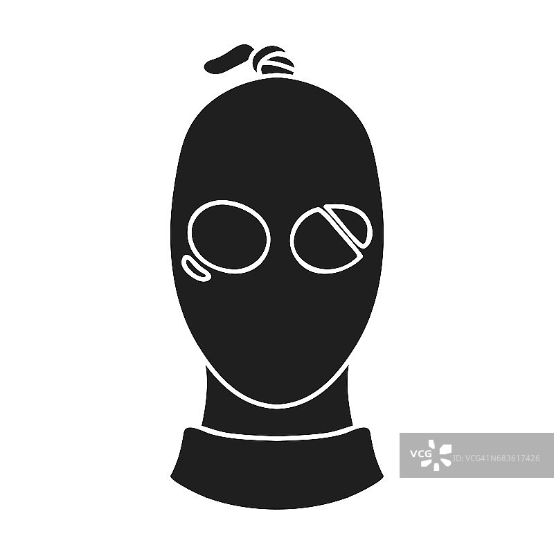 白色背景上的黑色小偷图标，犯罪符号库存矢量图图片素材