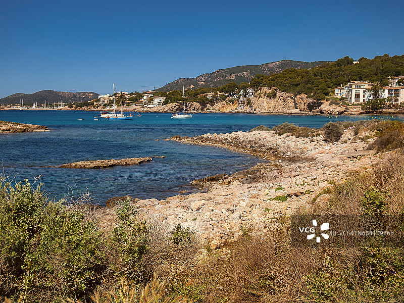 西班牙马略卡岛卡尔维亚辛克塞尔海滩别墅图片素材