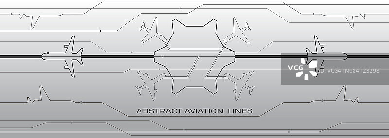 抽象机场灰色线条背景，交通运输矢量设计图片素材