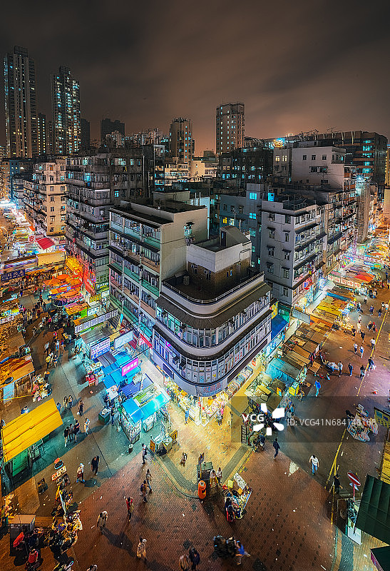 香港深水埗传统户外市场图片素材