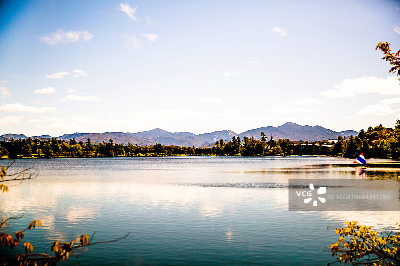超级倒影 - 纽约普莱西德湖图片素材