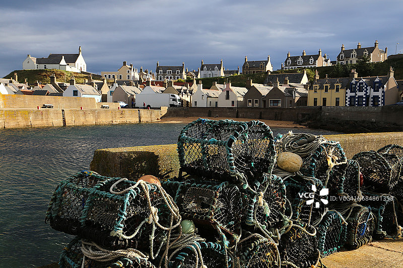 港口的龙虾笼子图片素材