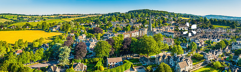 田园乡村房屋夏季农田航拍全景图片素材
