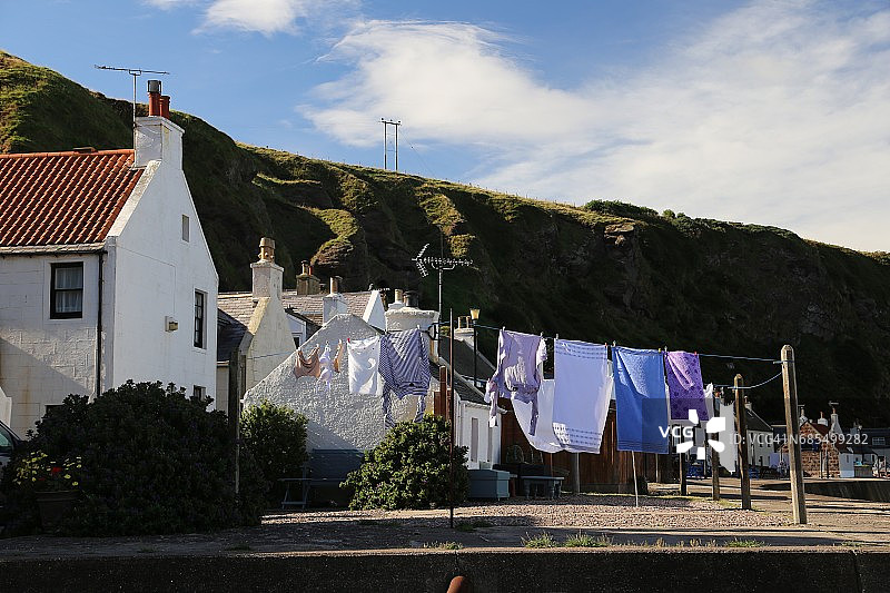 海边的晾衣绳图片素材
