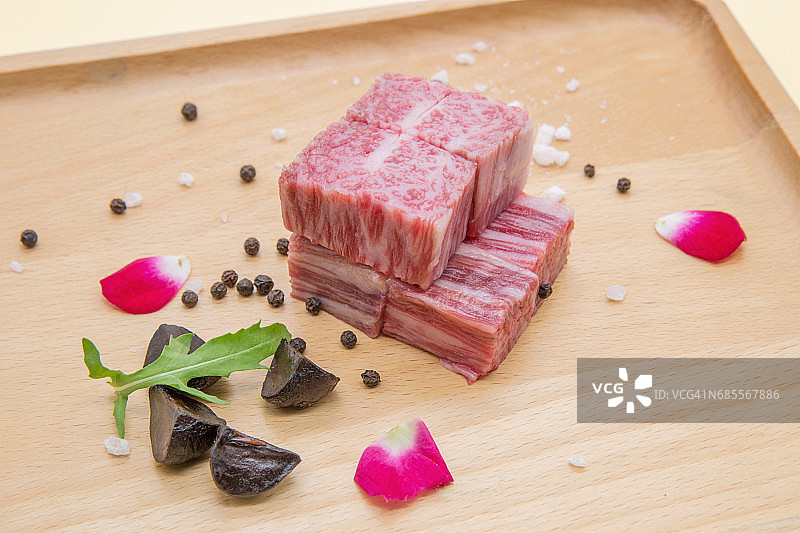 神户牛肉和大蒜图片素材