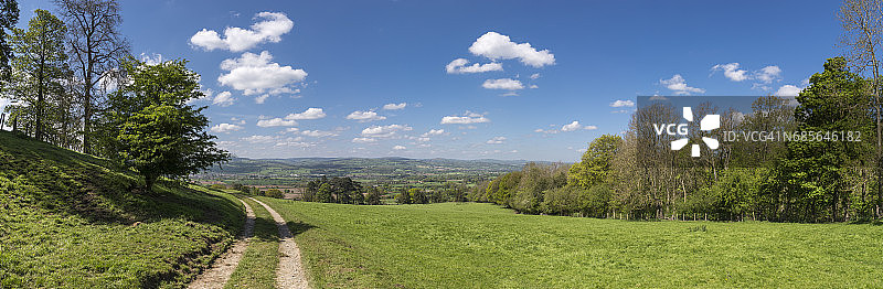 北威尔士乡村春日全景图片素材
