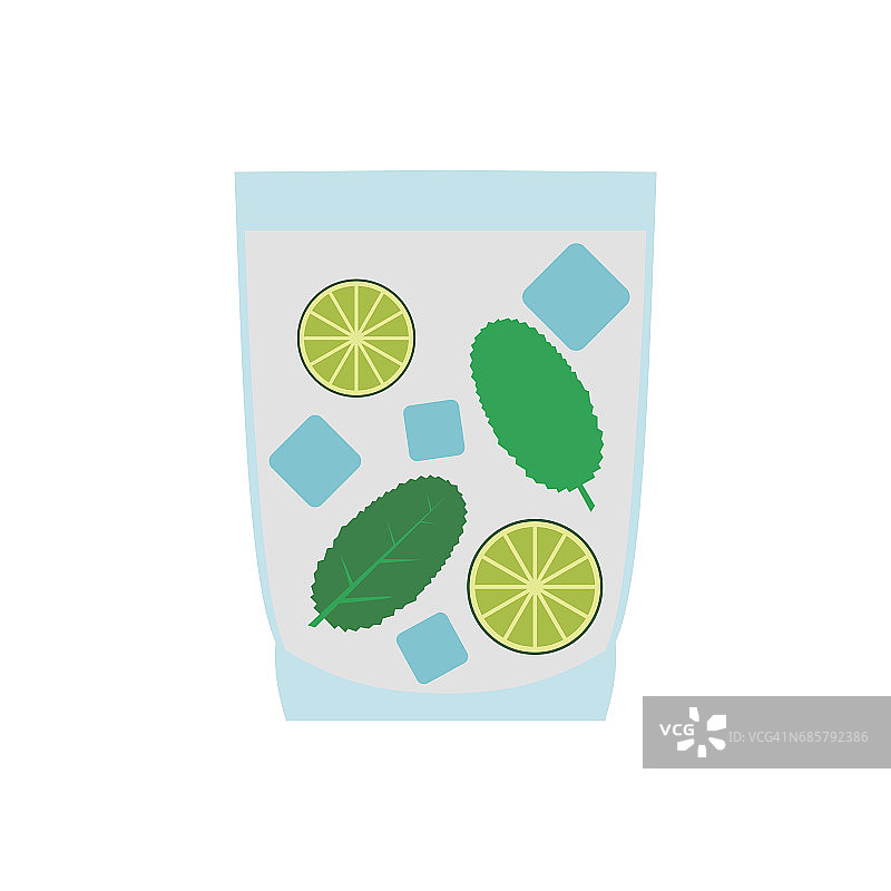 凯匹林纳鸡尾酒饮品扁平风格图标图片素材