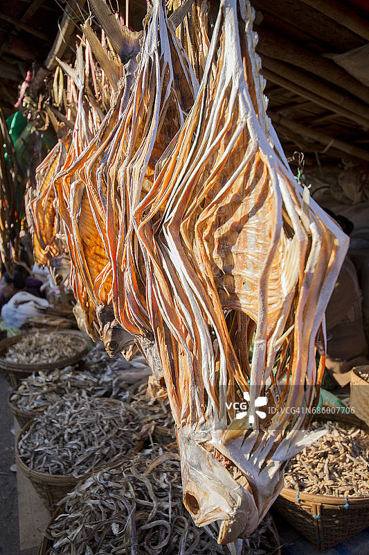 缅甸实兑鱼市图片素材