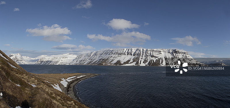 西峡湾的霍恩斯特兰迪尔图片素材