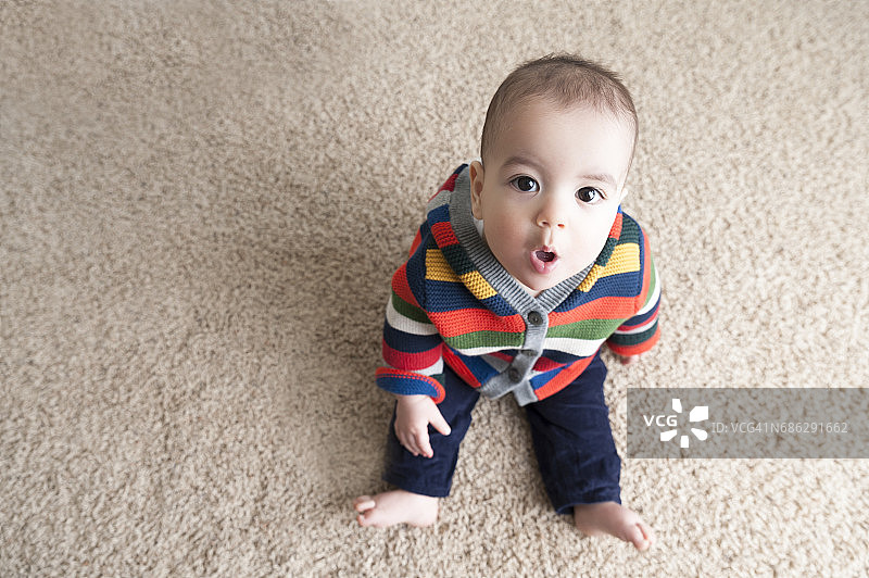 8个月大的异卵双胞胎男婴姿势图片素材