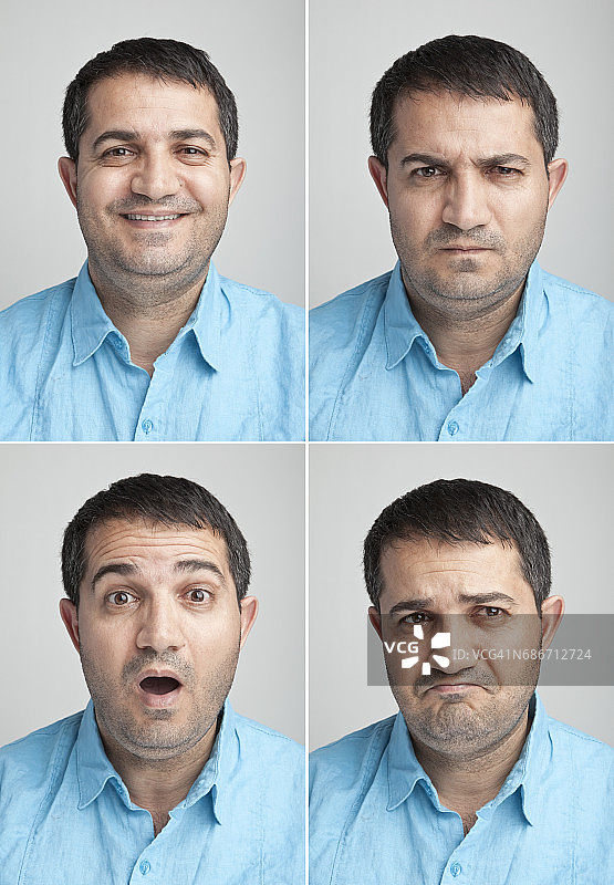 男人的多种真实表情图片素材