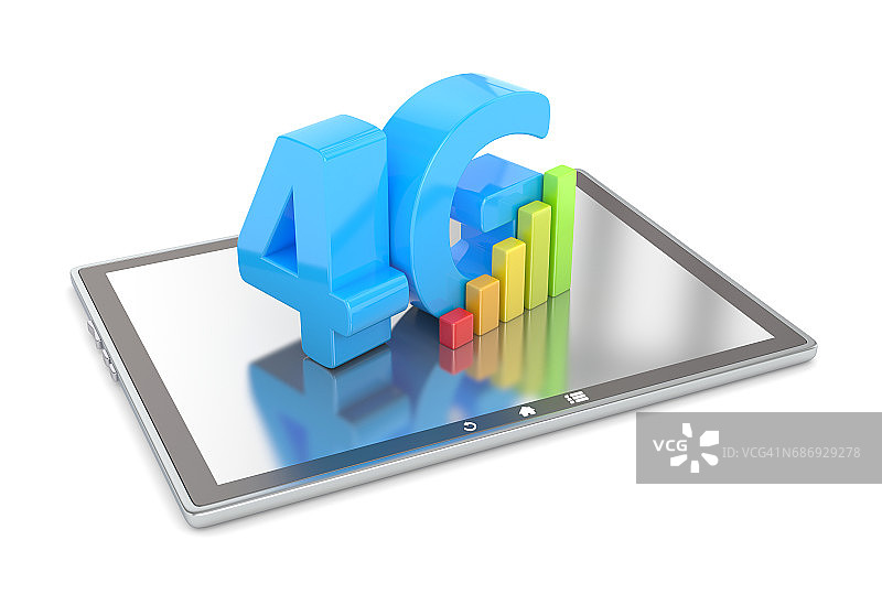 平板电脑屏幕上的4G标志图片素材