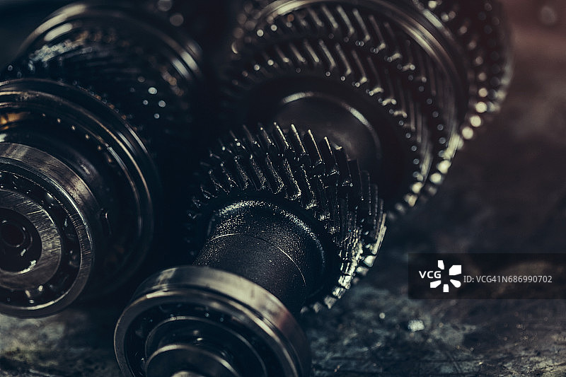 齿轮箱金属轮特写图片素材