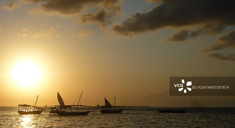 船上的日落图片素材