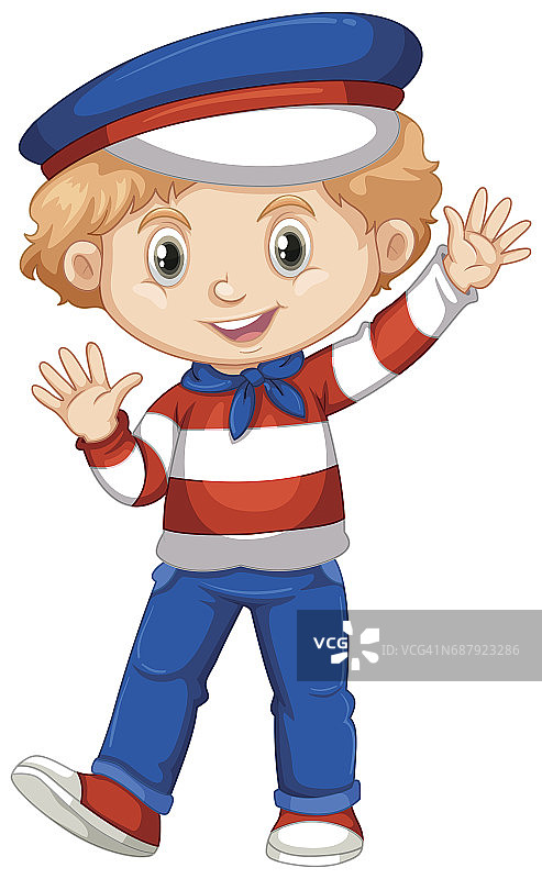 穿着荷兰国旗颜色服装的男孩图片素材