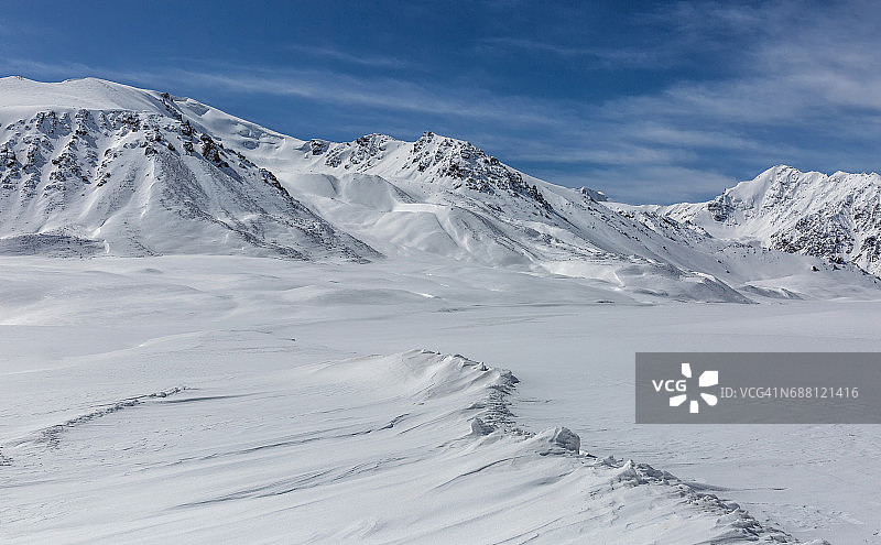 中国红其拉甫山口的雪山图片素材