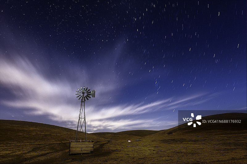 风车和星空图片素材