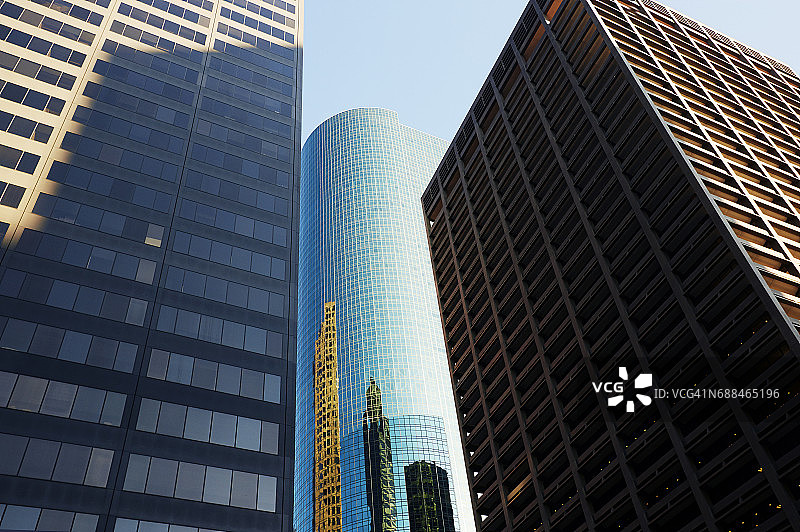 休斯顿中央商务区建筑的建筑细节图片素材