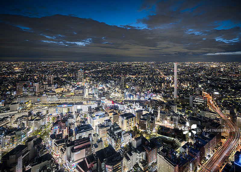 夜晚的池袋鸟瞰图图片素材