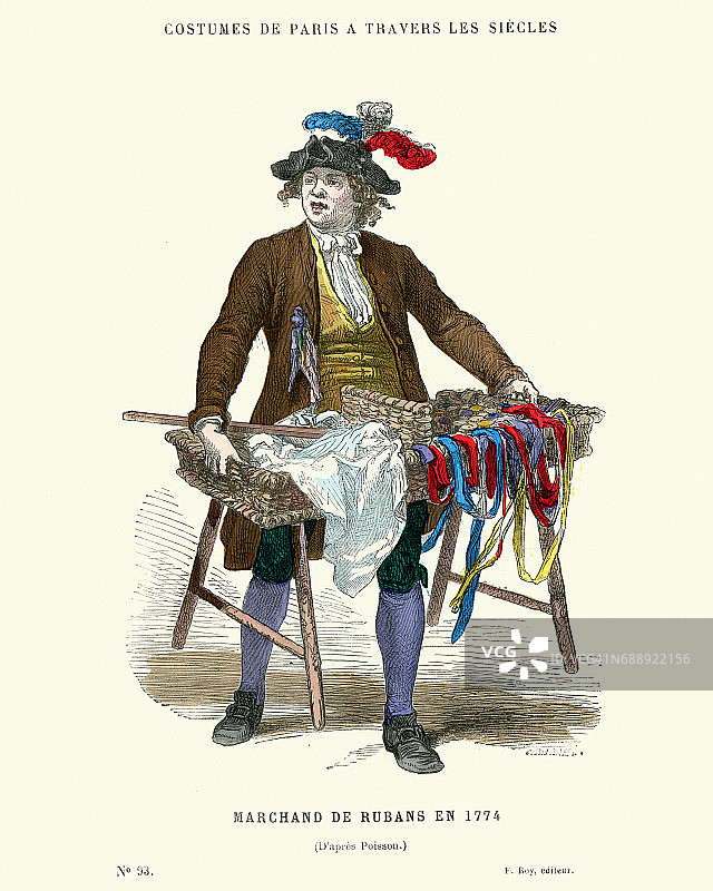 时尚史：18世纪丝带商人图片素材