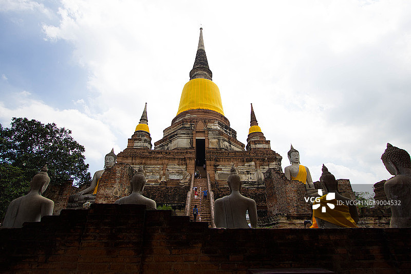 阿瑜陀耶崖差蒙空寺卧佛图片素材