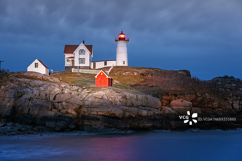 纳布尔灯塔，尼迪克角，缅因州图片素材
