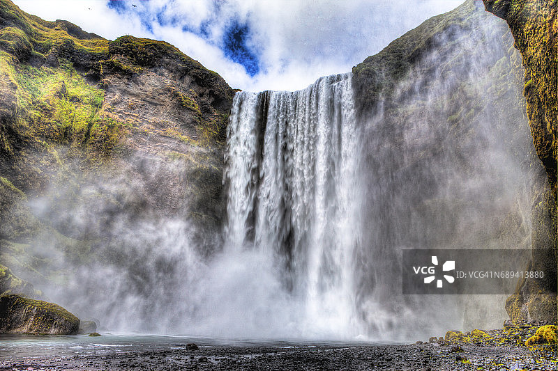 斯科加瀑布图片素材