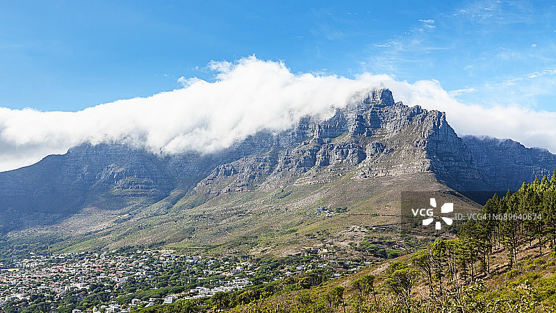 南非开普敦桌山全景图片素材