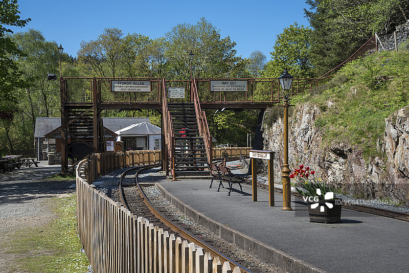 北威尔士费斯蒂尼奥格铁路上的塔恩伊布尔赫火车站图片素材