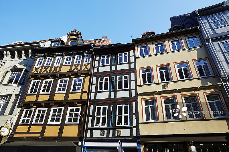 汉诺威老城区的传统木制房屋图片素材