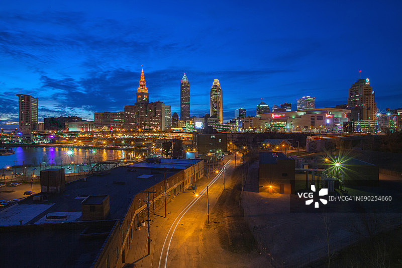 俄亥俄州克利夫兰的天际线图片素材