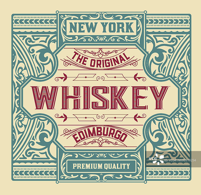 威士忌、葡萄酒标签、餐厅banner、啤酒标签的复古标签设计。矢量图图片素材