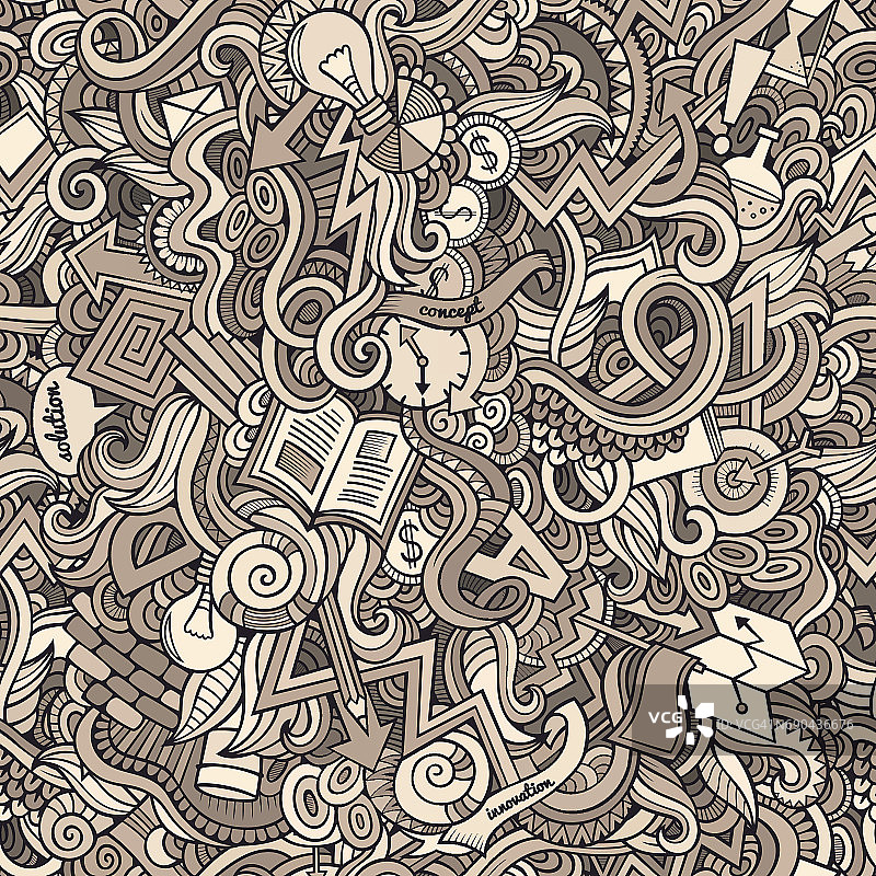 卡通可爱涂鸦手绘创意无缝图案图片素材