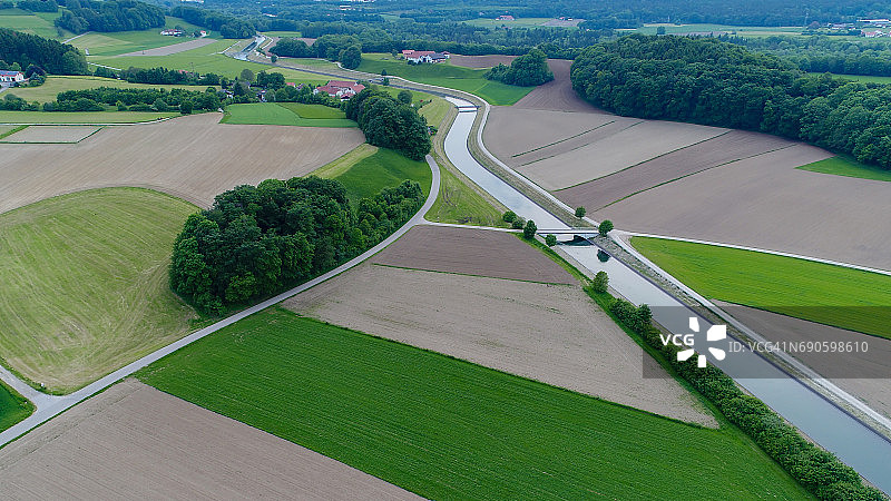 阿尔茨运河鸟瞰图图片素材