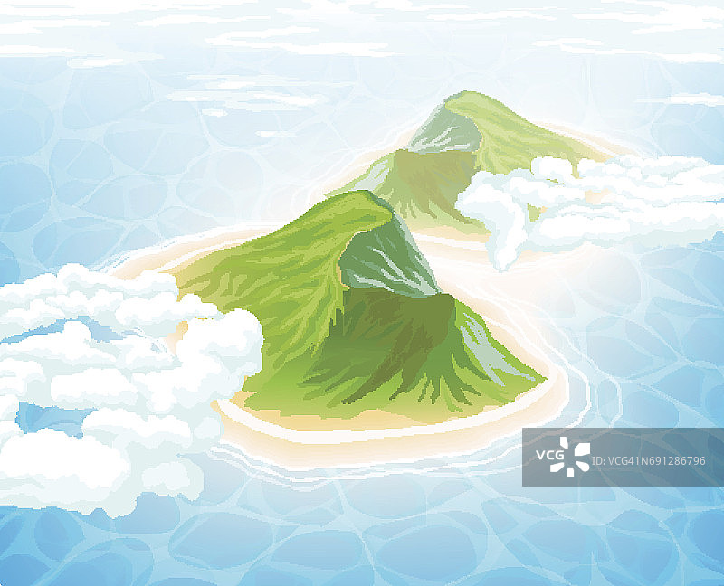 海洋中的岛屿航拍景观图片素材