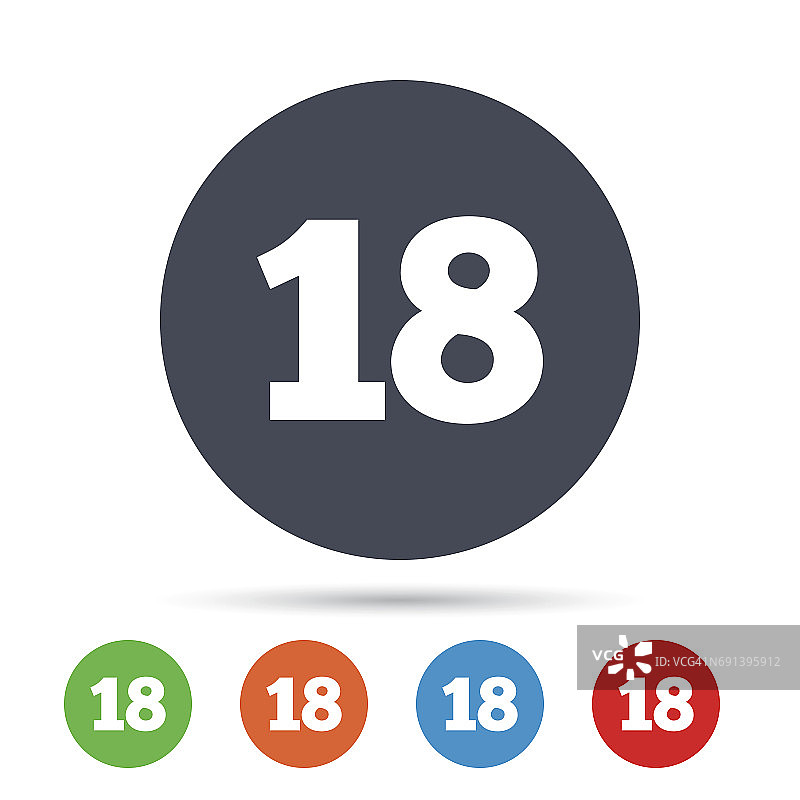 18岁年龄限制标志。成人内容图片素材