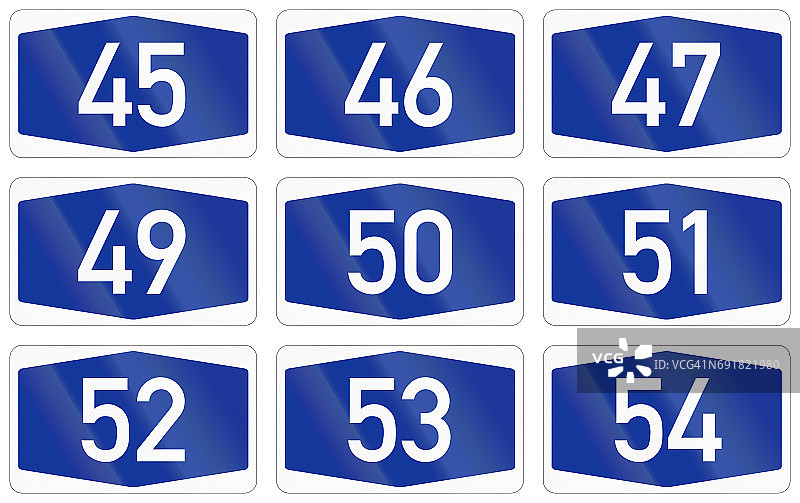 德国高速公路编号盾牌合集图片素材
