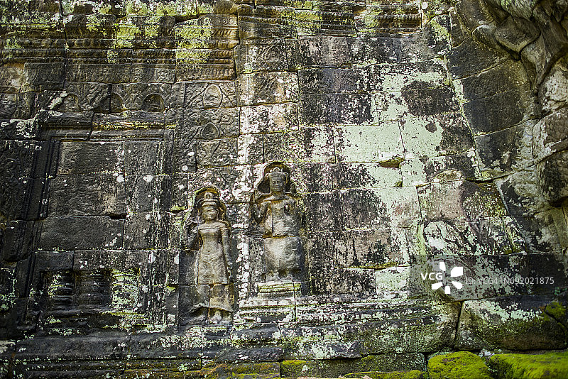 柬埔寨吴哥窟班迭哥迪雕刻壁像图片素材
