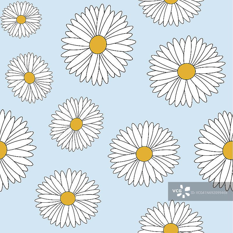 雏菊无缝图案图片素材