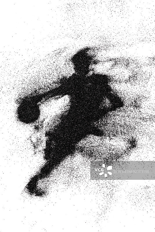 打篮球的男人，白色背景图片素材