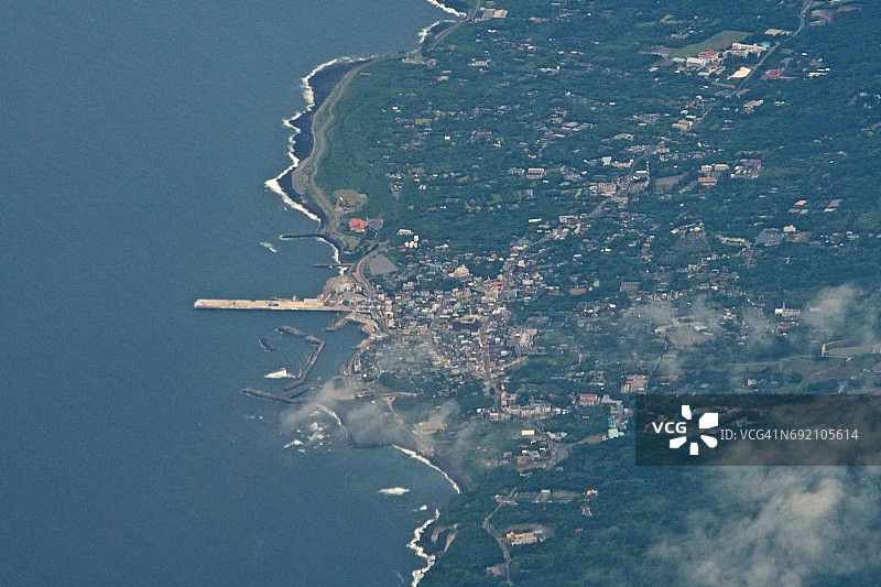 飞机航拍东京大岛町地区图片素材